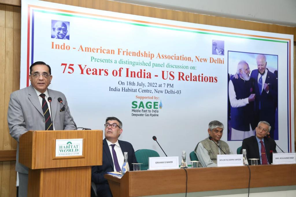 IAFA’s Panel discussion on : 75 Years of India-US Relations at Gulmohar,IHC on July 18, 2022
